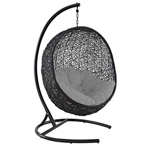 afuera living patio swing chair in gray