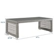 Afuera Living Glass Top Patio Coffee Table in Gray