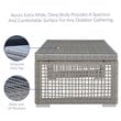 Afuera Living Glass Top Patio Coffee Table in Gray