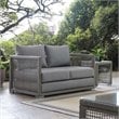Afuera Living Wicker Patio Loveseat in Gray