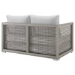 Afuera Living Wicker Patio Loveseat in Gray White