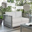 Afuera Living Wicker Patio Loveseat in Gray White