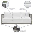 Afuera Living Wicker Patio Sofa in Gray and White