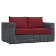Afuera Living Prattan Weave Patio Loveseat in Canvas Red