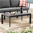 Afuera Living Modern Powder-Coated Aluminum Outdoor Coffee Table in Gray
