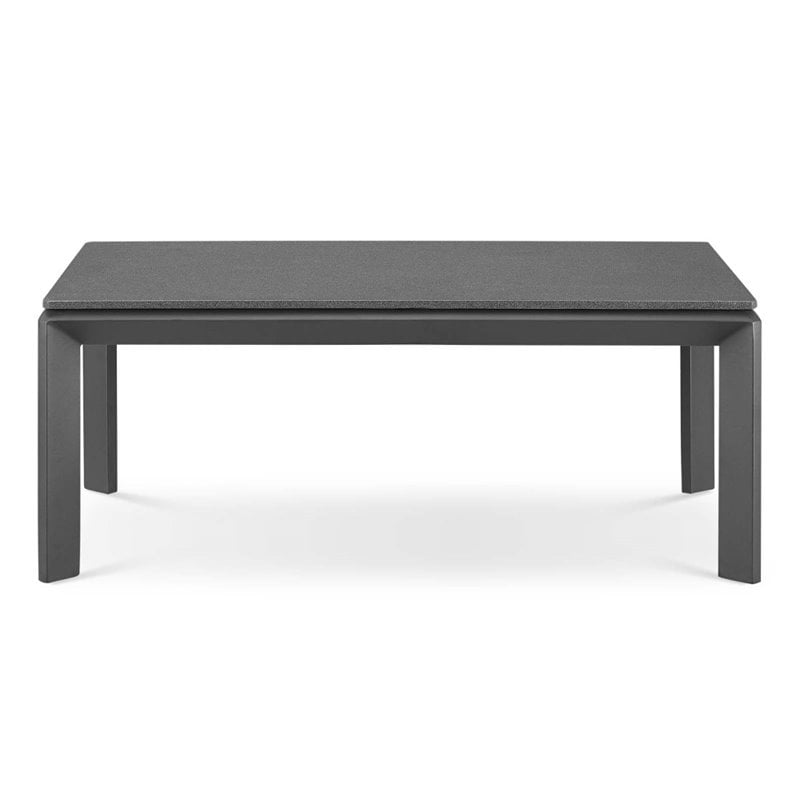 Afuera Living Modern Powder-Coated Aluminum Outdoor Coffee Table in Gray