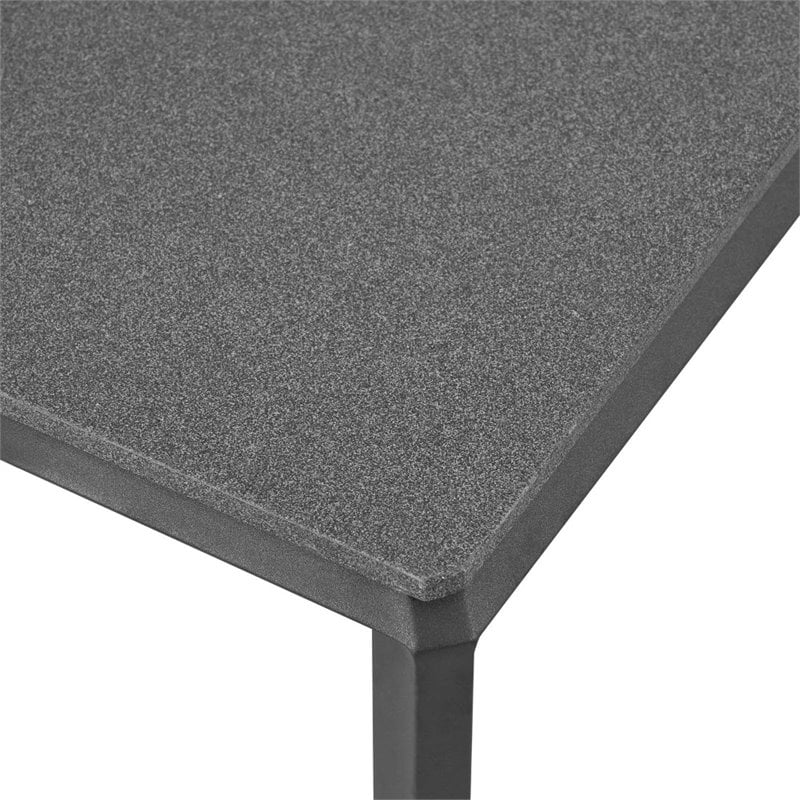 Afuera Living Modern Powder-Coated Aluminum Outdoor Coffee Table in Gray
