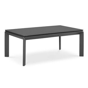 Afuera Living Modern Powder-Coated Aluminum Outdoor Coffee Table in Gray
