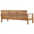 Afuera Living Solid Wood Patio Sofa in Natural and White