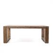 Afuera Living Light Solid Eucalyptus Outdoor Patio Coffee Table with Teak Finish