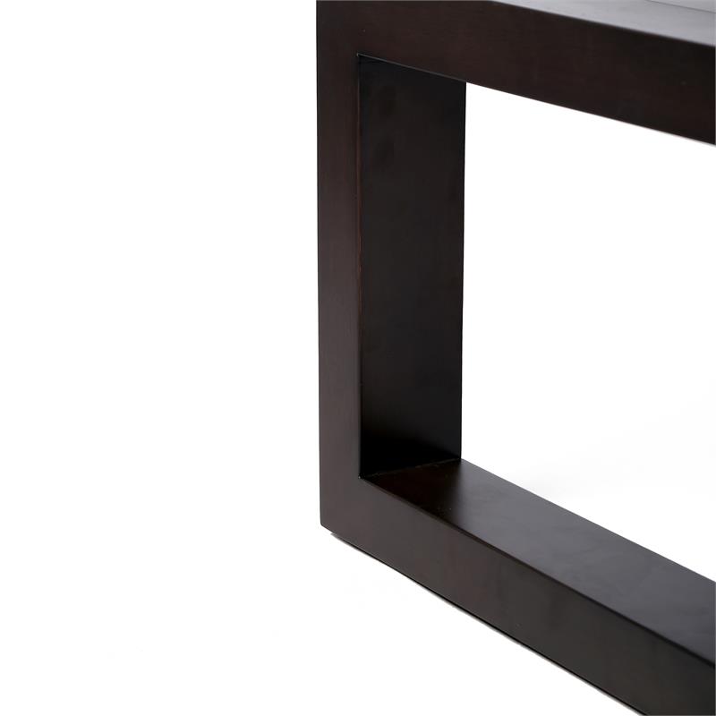 Afuera Living Dark Solid Eucalyptus Outdoor Patio Coffee with Earth Finish