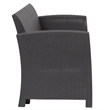 Afuera Living Wicker Patio Loveseat in Dark Gray