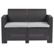 Afuera Living Wicker Patio Loveseat in Dark Gray