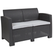 Afuera Living Wicker Patio Loveseat in Dark Gray