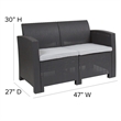 Afuera Living Wicker Patio Loveseat in Dark Gray