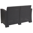 Afuera Living Wicker Patio Loveseat in Dark Gray