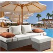 Afuera Living 2 Piece Wicker Patio Loveseat in Beige and Gray