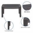 Afuera Living Wicker Plank Top Patio Coffee Table in Dark Gray