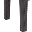 Afuera Living Wicker Plank Top Patio Coffee Table in Dark Gray