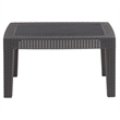 Afuera Living Wicker Plank Top Patio Coffee Table in Dark Gray