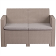 Afuera Living Wicker Patio Loveseat in Light Gray