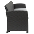 Afuera Living Wicker Patio Sofa in Dark Gray