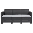 Afuera Living Wicker Patio Sofa in Dark Gray