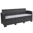 Afuera Living Wicker Patio Sofa in Dark Gray