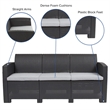 Afuera Living Wicker Patio Sofa in Dark Gray