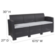 Afuera Living Wicker Patio Sofa in Dark Gray