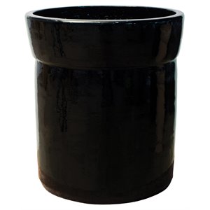 Afuera Living  Modern 22&quot Round Modern Planter in Gloss Black