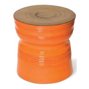 Afuera Living  Modern Ring Accent Table in Glossy Gold and Tuscan Orange