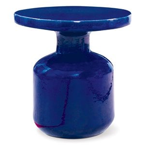 Afuera Living  Modern Ceramic Modern Bottle Accent Table in Navy Blue