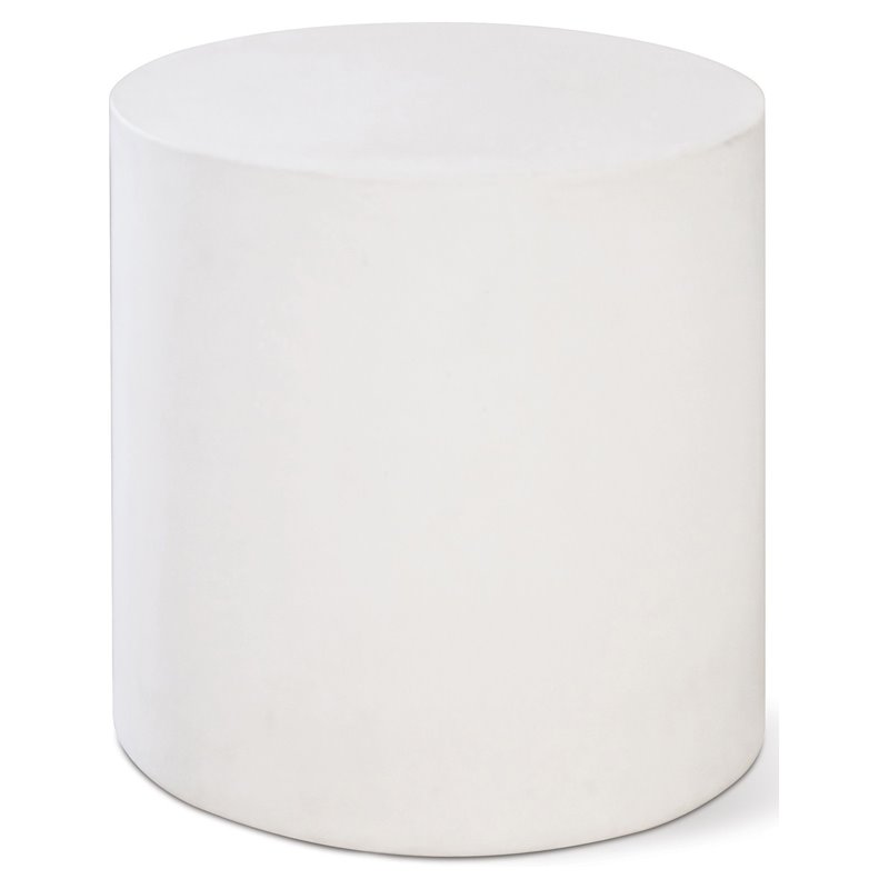 Afuera Living  Modern Concrete Accent Table in Ebony White