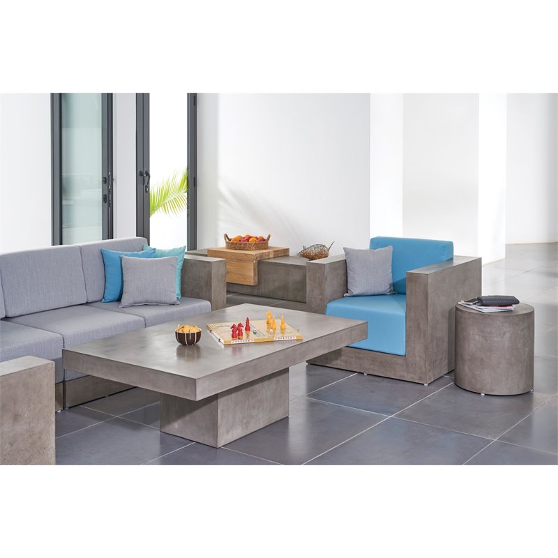 Afuera Living  Modern Concrete Accent Table in Slate Gray