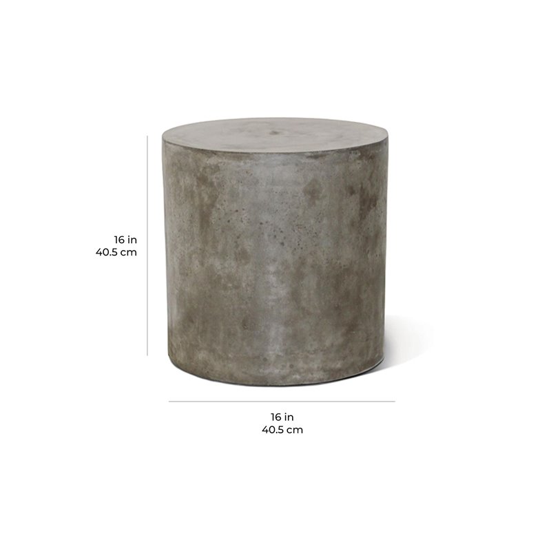 Afuera Living  Modern Concrete Accent Table in Slate Gray
