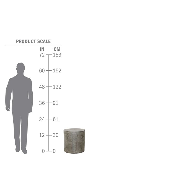 Afuera Living  Modern Concrete Accent Table in Slate Gray