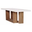 Afuera Living  Modern Teak Wood and Concrete Dining Table in Ivory White