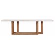 Afuera Living  Modern Teak Wood and Concrete Dining Table in Ivory White