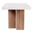 Afuera Living  Modern Teak Wood and Concrete Dining Table in Ivory White