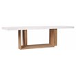 Afuera Living  Modern Teak Wood and Concrete Dining Table in Ivory White