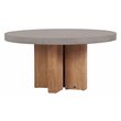 Afuera Living  Modern Teak Wood and Concrete Dining Table in Slate Gray