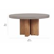 Afuera Living  Modern Teak Wood and Concrete Dining Table in Slate Gray