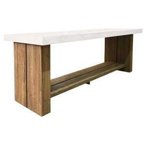 afuera living  modern wood and concrete bar table in ebony white