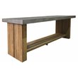 Afuera Living  Modern Wood and Concrete Bar Table in Slate Gray