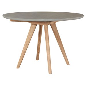 afuera living  modern wood and concrete dining table in slate gray
