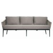 Afuera Living  Modern Aluminum 3-Seat Sofa in Dark Gray