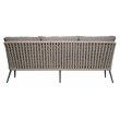 Afuera Living  Modern Aluminum 3-Seat Sofa in Dark Gray