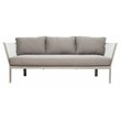 Afuera Living  Modern Aluminum 3-Seat Sofa in Light Gray
