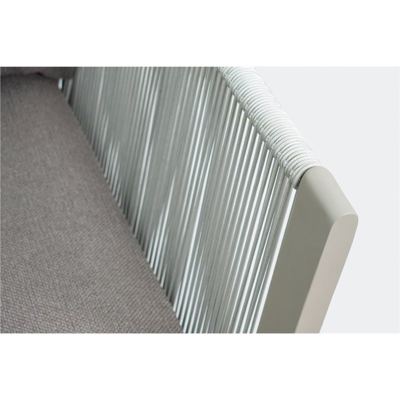 Afuera Living  Modern Aluminum 3-Seat Sofa in Light Gray